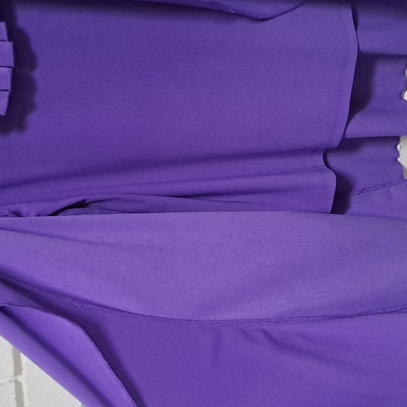 Effortless Style Purple 2 Piece Formal Ruffle Tank/Open Cardigan. Sz Medium NWOT - Picture 4 of 9